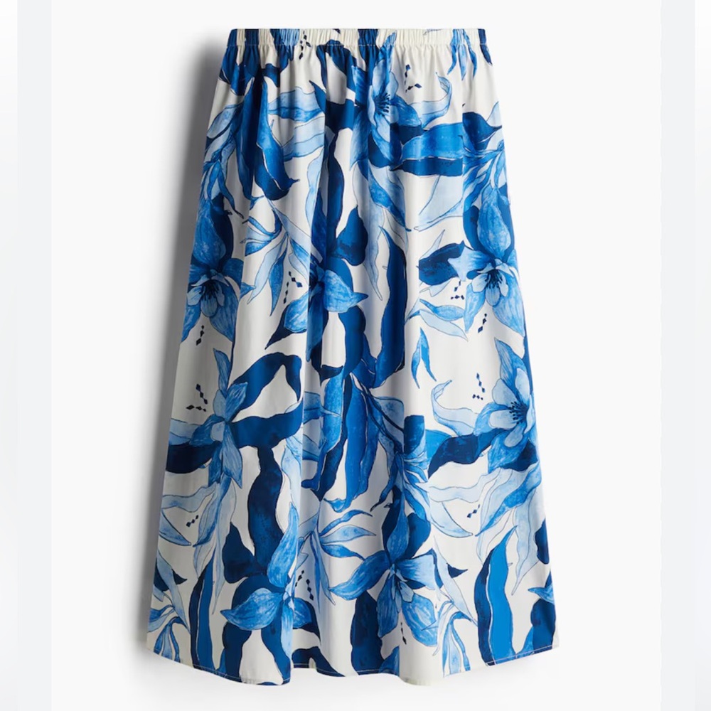 H&M Floral Blue and White Maxi Skirt sold out